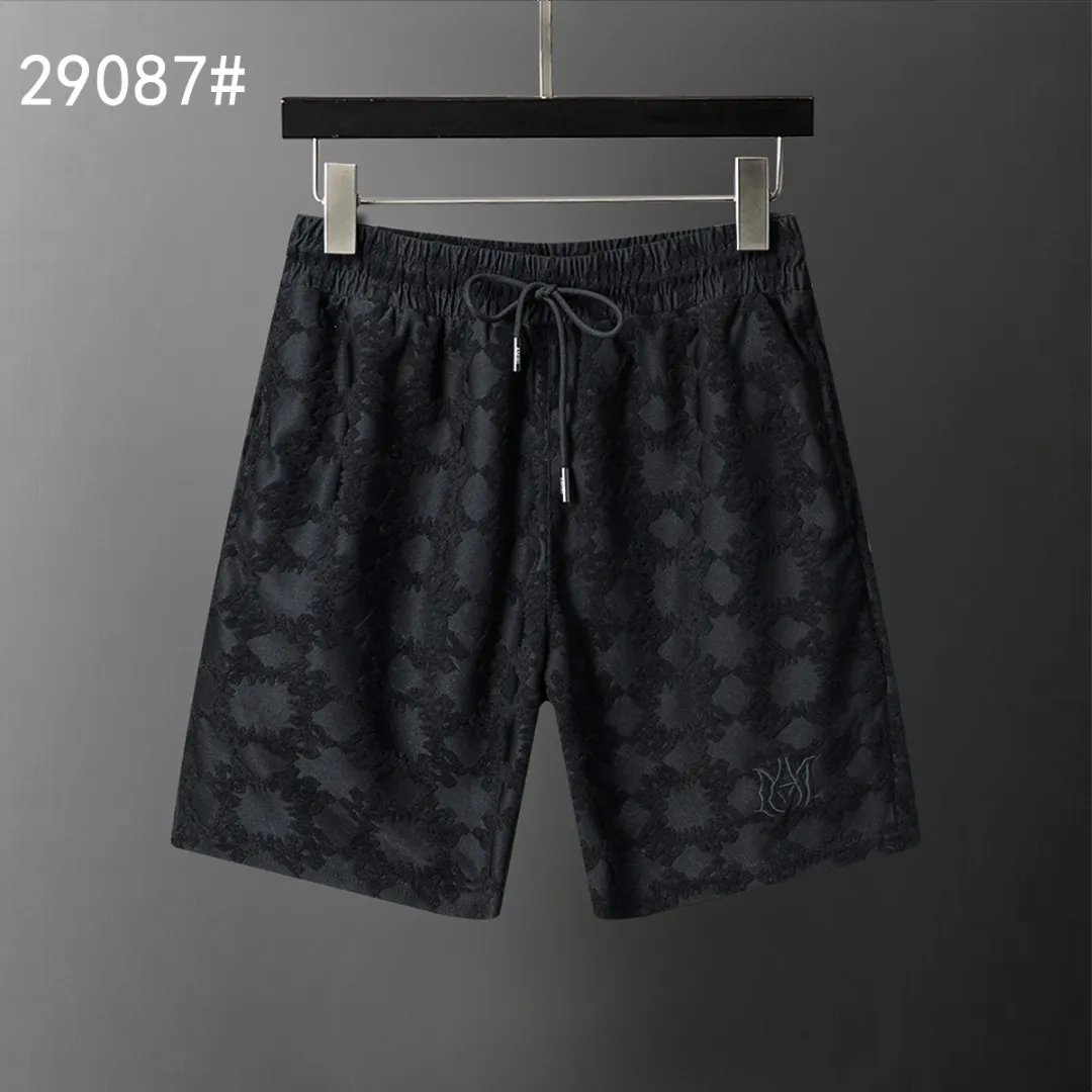 P140 Mili's 2026 spring and summer new men's casual shorts, terry jacquard fabric, stylish and handsome, comfortable fabric, rigorous workmanship, and neat wiring. Good upper body effect·Size M-3XL black