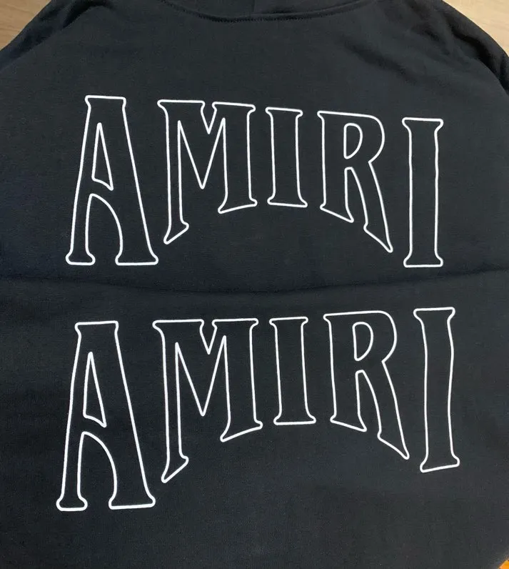 883 model P220 high quality 360g pure cotton terry AMIRI real shot sweatshirt black hanging shot S. M. L. XL