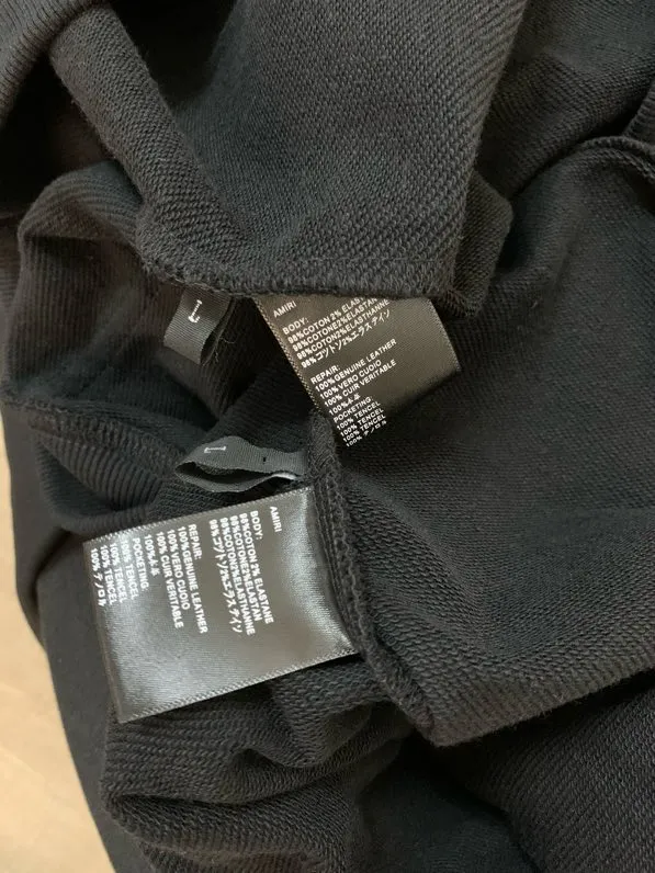 883 model P220 high quality 360g pure cotton terry AMIRI real shot sweatshirt black hanging shot S. M. L. XL
