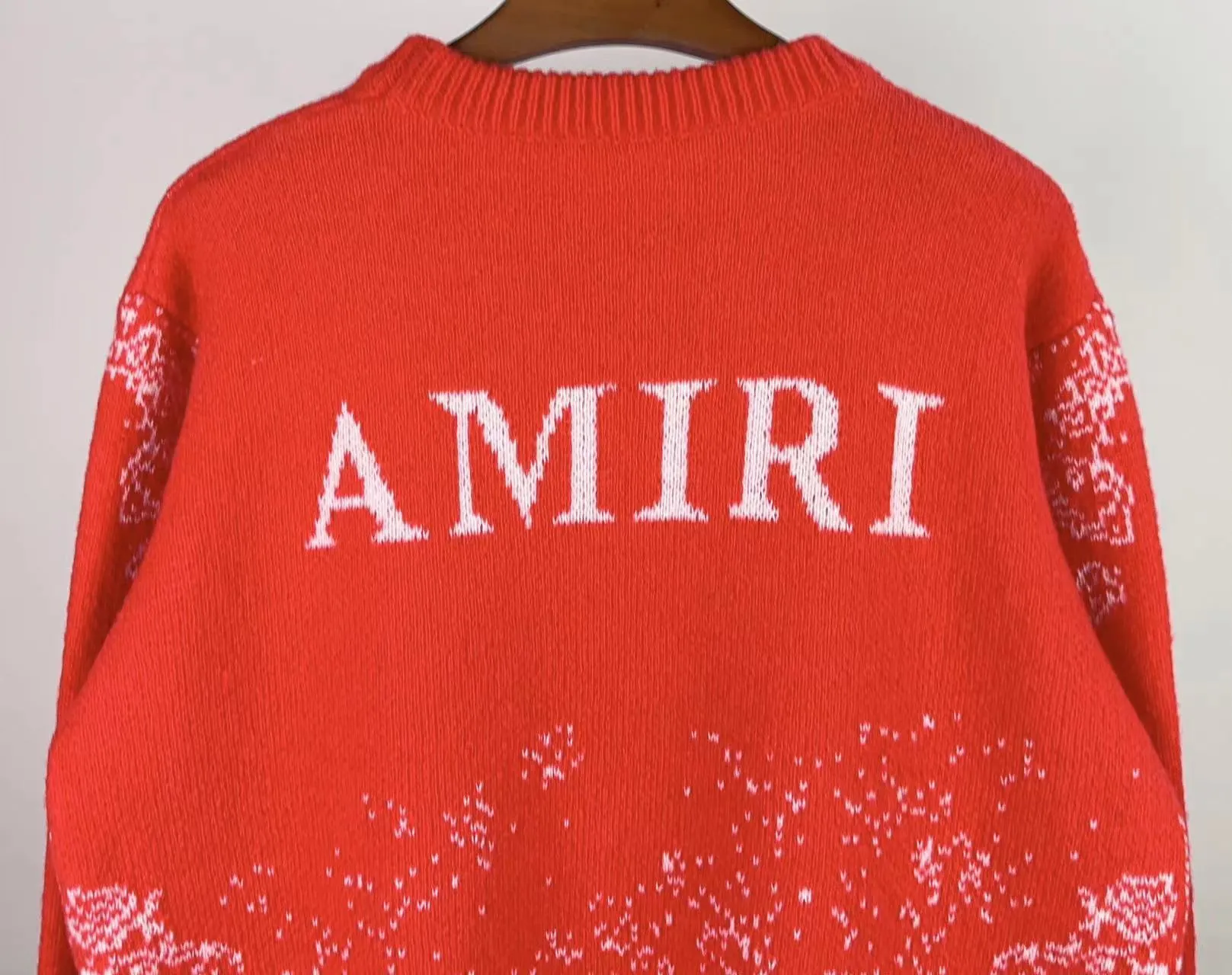P240 🎉AMIRI new sweater Amiri exclusive logo jacquard on the front, letter logo jacquard on the back Color: Red Black Size: S M L XL XXL