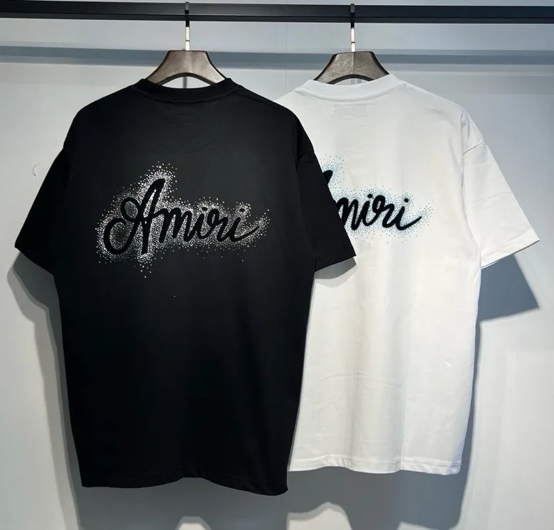 715 model P126 AMIRI real shot black white hanging flocked letters S. M. L. XL