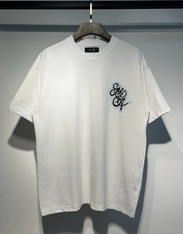 715 model P126 AMIRI real shot black white hanging flocked letters S. M. L. XL