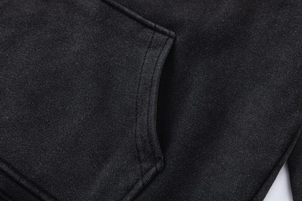P330 7190#AMIRI Pegasus LOGO, 480g fabric with distressed hole craftsmanship, color: black, size: S M L XL
