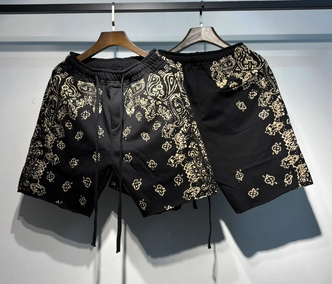 P166 High quality 360g terry cotton cashew flower AMIRI shorts S. M. L. Xl
