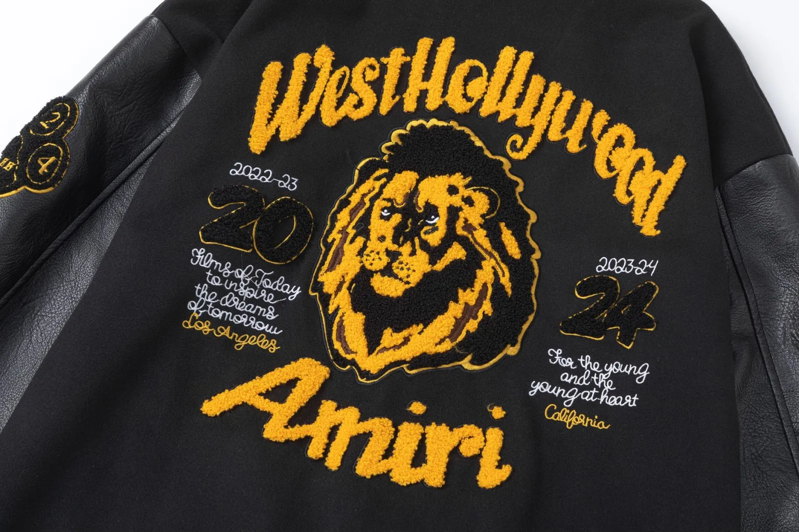 7183#P490AMIRI Lion towel embroidered LOGO, color: black, size: S M L XL