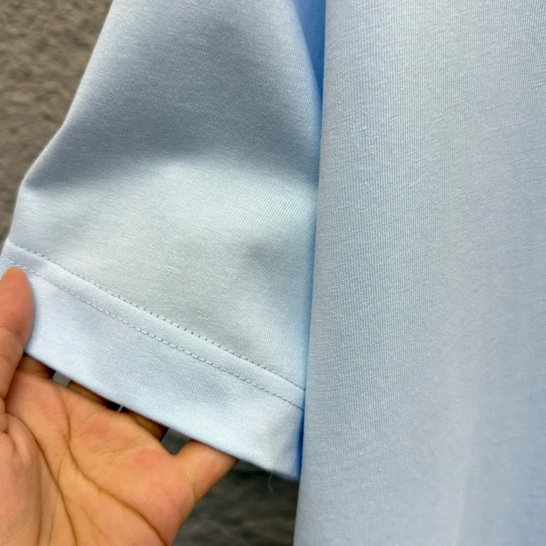 🅿️180 Ami* 2025 spring and summer new style Embroidered red love Customized double yarn plain cotton fabric Short-sleeved T-shirt Uniform for men and women Color: black white light blue light pink Size: S (90-130 pounds) M (120-150 pounds) L (140-165 pounds) XL (160-180 pounds) XXL (180-210 pounds)