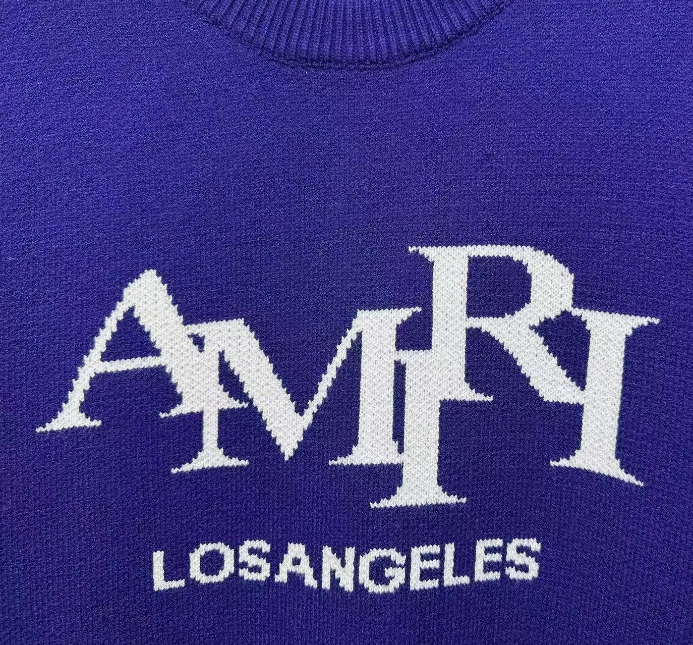 P240 AMIRI new autumn and winter sweater Amiri letter jacquard on the front, large Ⓜ️exclusive Logo jacquard on the back Color: Green Black Royal Blue Size: S M L XL XXL