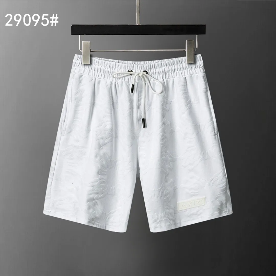 P140 Mili's new 2026 spring and summer men's casual shorts, with full-body flocking printing technology, fashionable and handsome style, comfortable fabrics, rigorous workmanship, and neat wiring. Good upper body effect·size M-3XL white