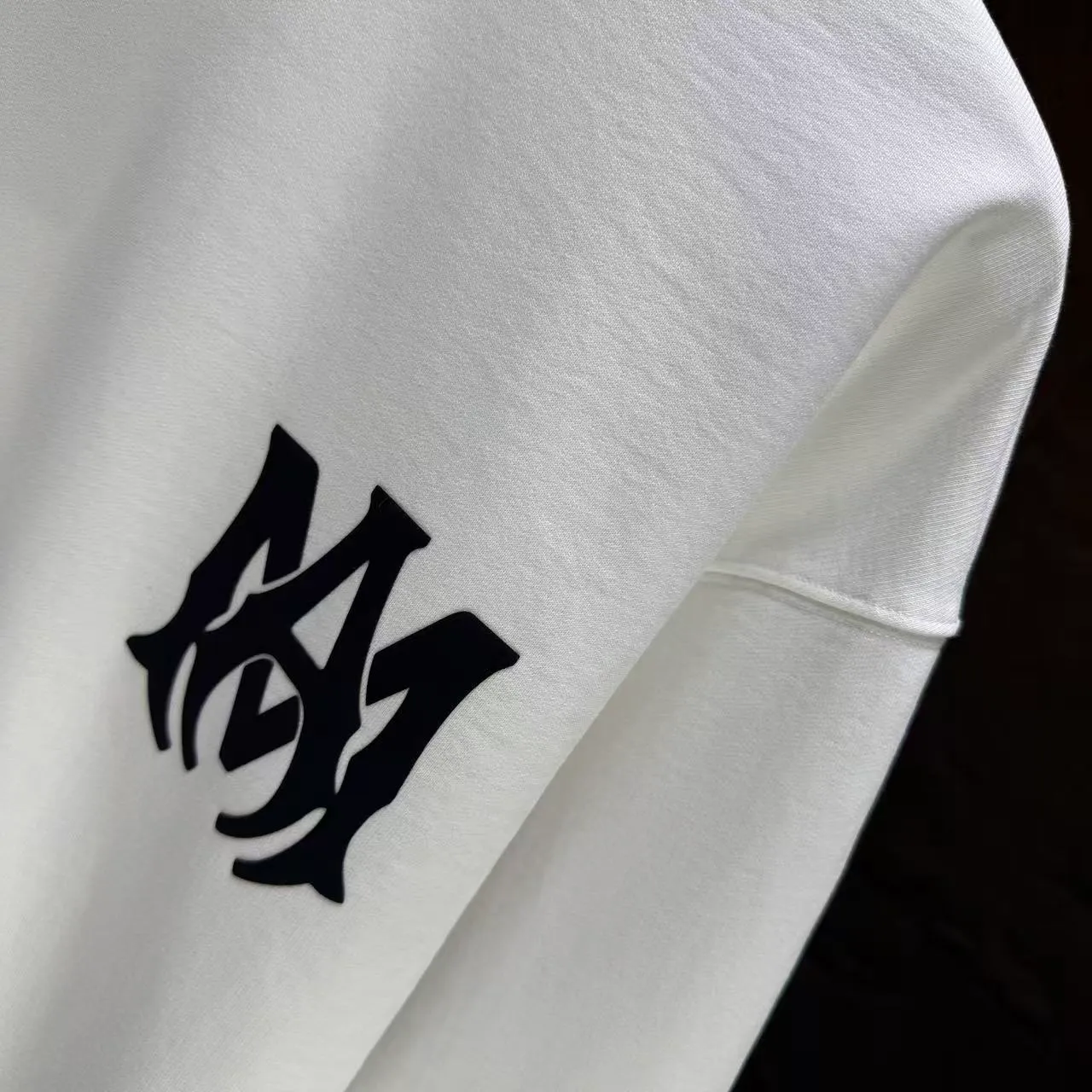 P210 AMIRI* 2025 autumn and winter new round neck sweatshirt 400g terry cotton letter logo three-dimensional foam Color: Black White Gray Dark Blue Size: S M L XL XXL
