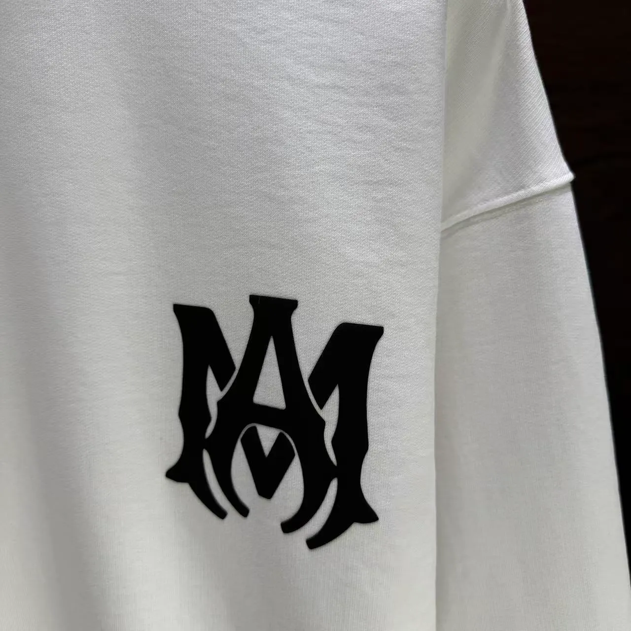 P210 AMIRI* 2025 autumn and winter new round neck sweatshirt 400g terry cotton letter logo three-dimensional foam Color: Black White Gray Dark Blue Size: S M L XL XXL