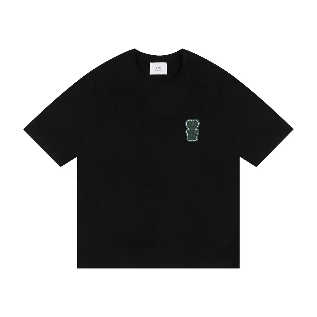 P114 Style No. 125 AMI&WDC [Cui Woo-sik co-branded model] AMI 2025 spring and summer new style short-sleeved genuine original 1;1 mold color: black Size: S-XL
