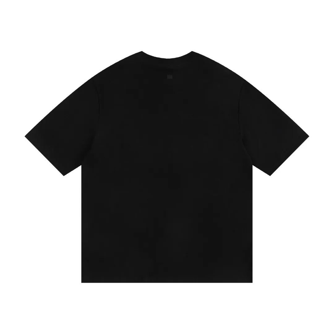 P114 Style No. 125 AMI&WDC [Cui Woo-sik co-branded model] AMI 2025 spring and summer new style short-sleeved genuine original 1;1 mold color: black Size: S-XL