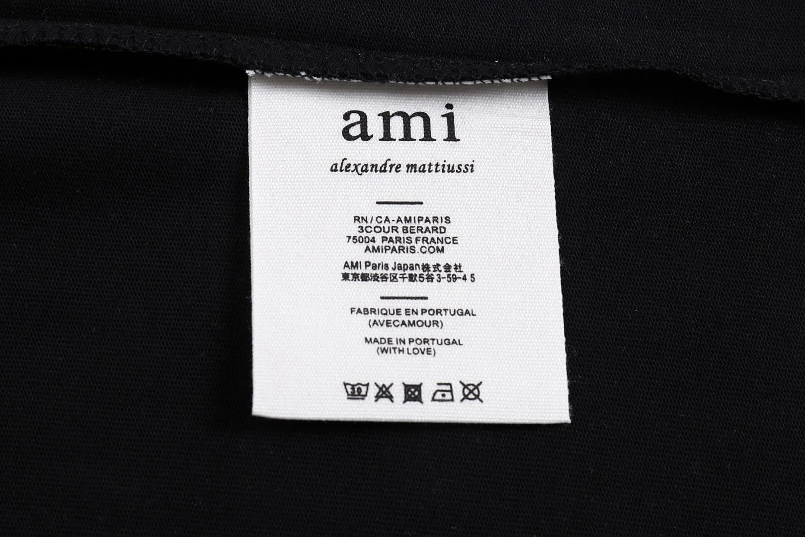 P114 Style No. 125 AMI&WDC [Cui Woo-sik co-branded model] AMI 2025 spring and summer new style short-sleeved genuine original 1;1 mold color: black Size: S-XL