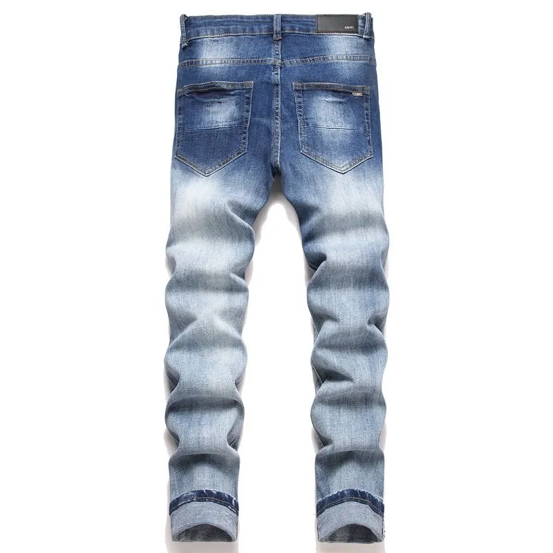 P180 Top replica AMIRI splash-ink medal patch embroidered jeans trousers AMIRI high street basic ripped tight stretch jeans trousers Amiriamiri is transliterated as Emil, which is the name of the founder. Mike Amiri, the founder of amiri, grew up in Los Angeles, USA. He was influenced by the local street culture Rock since he was a child, so he founded the amiri brand named after himself. A variety of trendy brand clothing meets the needs of different fashion players. Amiri clothing has novel and unique styles and is a well-known street brand in the United States. Many of its styles and styles are loved by many street photographers. Various clothing styles meet the needs of different people, show their unique temperament, and show the trend of dressing. amiri's jeans are relatively famous. Not only do they have many styles, but the quality of the jeans is also very good. Many celebrities have also worn amiri brand jeans.  The jeans of the amiri brand break through the production process and cutting of the original jeans. The fabrics are relatively soft and comfortable, and are not as hard as some jeans, which can irritate the skin and cause the skin to bleed when worn. Los Angeles trendy brand Amiri's jeans are made with great detail from tailoring to texture, adding wrinkles, bullet holes, damage and other details to add to the trendiness of the jeans. You can choose the style that suits you according to your own needs. Only when you wear a suitable style can you have a certain sense of fashion.  In recent years, high street has become a word that appears more and more frequently in men's clothing. High street style has also become an important direction for everyone's matching. High street related items are basically inseparable from oversize or off-shoulder tops. The lower body is matched with trackpants or tight-fitting denim. In my opinion, the most representative one is perhaps annihilation. Color; picture color Size: m l xl xxl