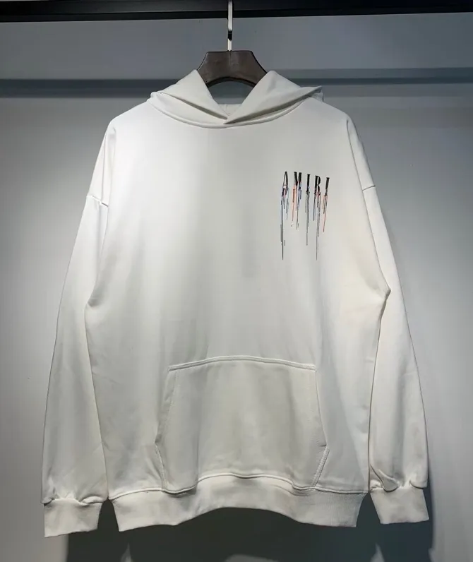869 model P230 AMIRI real shot, sweatshirt white, black hanging shot S. M. L. XL
