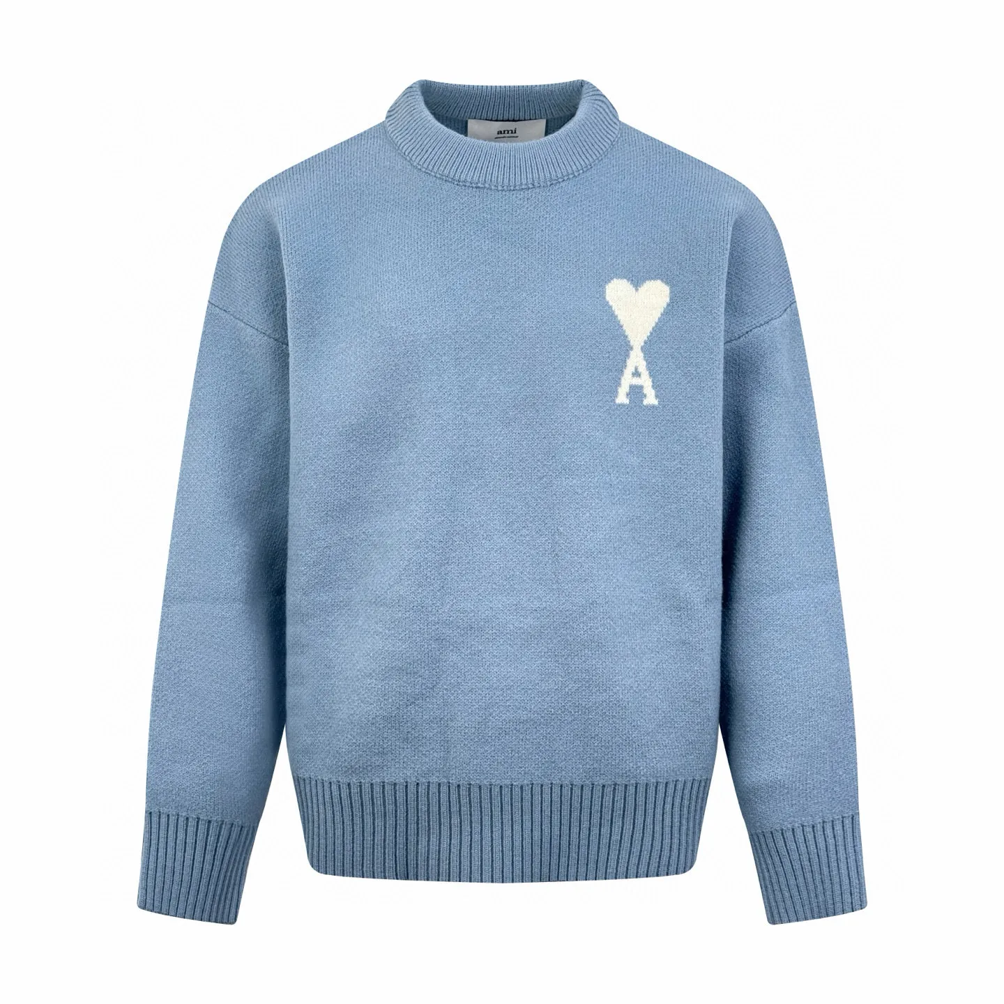 🅿️460 [Exclusive supply] Ami love jacquard crew neck sweater (blue). The original purchase was 4,900 and developed. The fabric is made of custom-woven and dyed luxurious Merino wool. It is soft, delicate and comfortable to the skin. It uses high-grade morning mist gray as the ink. The gentle riot of grayscale aesthetics. A contrasting love heart jumps on the chest. It quietly exudes its own charming halo. The brand is fully recognizable. The elegance and casualness of French fashion is the ultimate simplification of color. It also conveys the love and persistence of life. Meet the king of extreme simplicity and deserve to be versatile. It is made of jacquard tissue imported from Germany. The arrangement and interweaving of yarns are precisely controlled and carefully interwoven on the loom. The Ami love jacquard art pattern is inlaid. The fabric is more vivid and three-dimensional. The washing water of the garment is softened and deodorized. The clothes are deeply cleaned and deodorized through professional washing equipment and specific detergents to improve the feel and appearance of the clothes. Size:S-M-L-XL