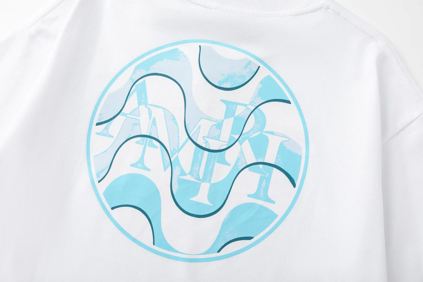 8002#P144, AMIRI hand-printed logo loose-fitting short-sleeved T-shirt, made of 300g fabric, color: black, white, size: S M L XL