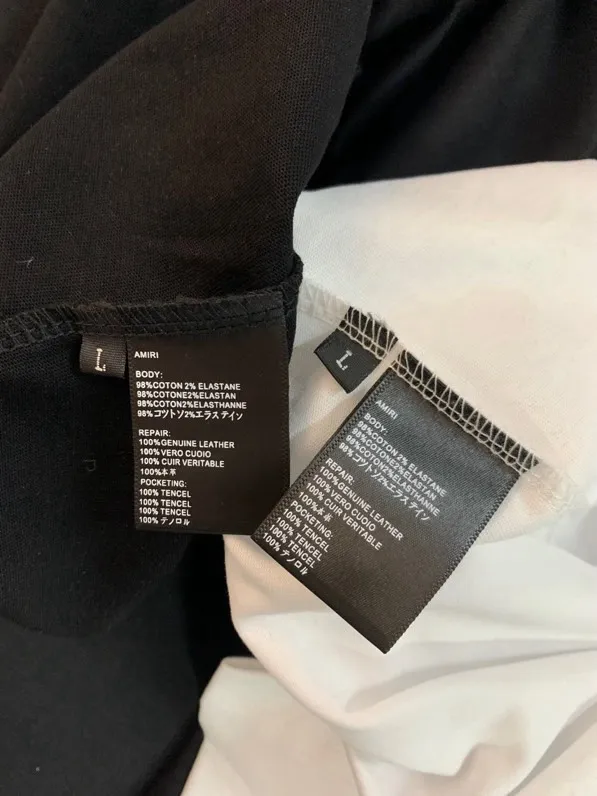 684 model P120 AMIRI real shot black white hanging shot S. M. L. XL