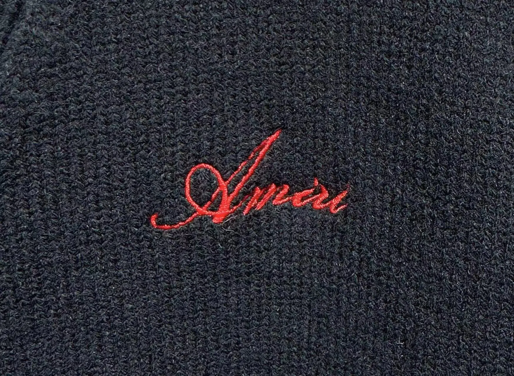 P270 🎉AMIRI new V-neck cardigan sweater, logo embroidery on the chest, 1:1 towel embroidery on the sleeves Color: apricot white, cerulean blue, black, size: S M L XL XXL