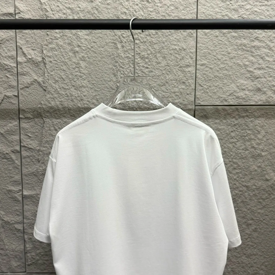 🅿️180 Ami* 2025 spring and summer new style Embroidered red love Customized double yarn plain cotton fabric Short-sleeved T-shirt Uniform for men and women Color: black white light blue light pink Size: S (90-130 pounds) M (120-150 pounds) L (140-165 pounds) XL (160-180 pounds) XXL (180-210 pounds)