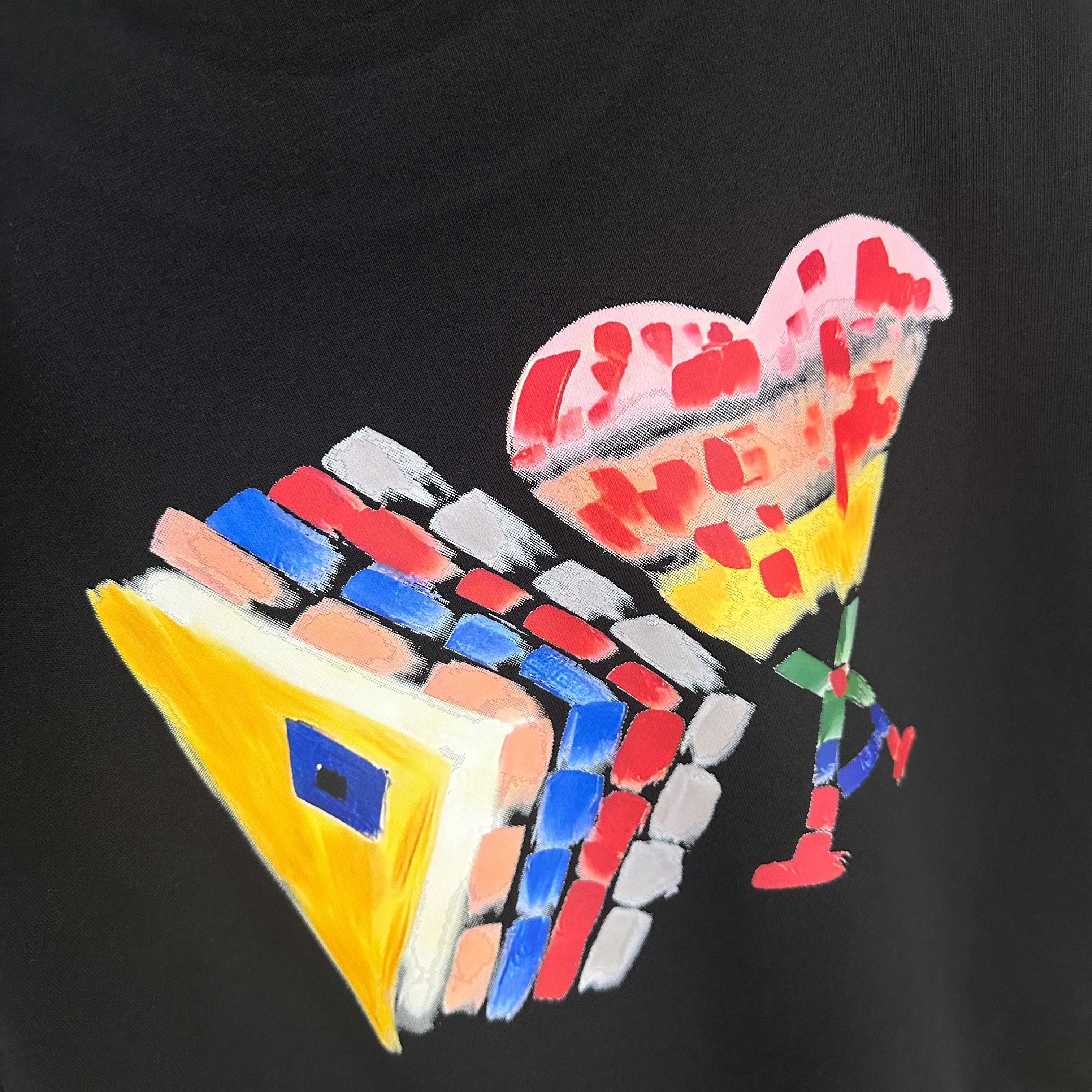 🅿️240 Ami love 2025 early autumn and winter new style classic simple love letter printing design personalized logo custom terry fabric long-sleeved T-shirt same style for men and women Color: black white Size: S (90-130 catties) M (120-150 catties) L (140-165 catties) XL (160-180 catties) XXL (180-210 pounds)