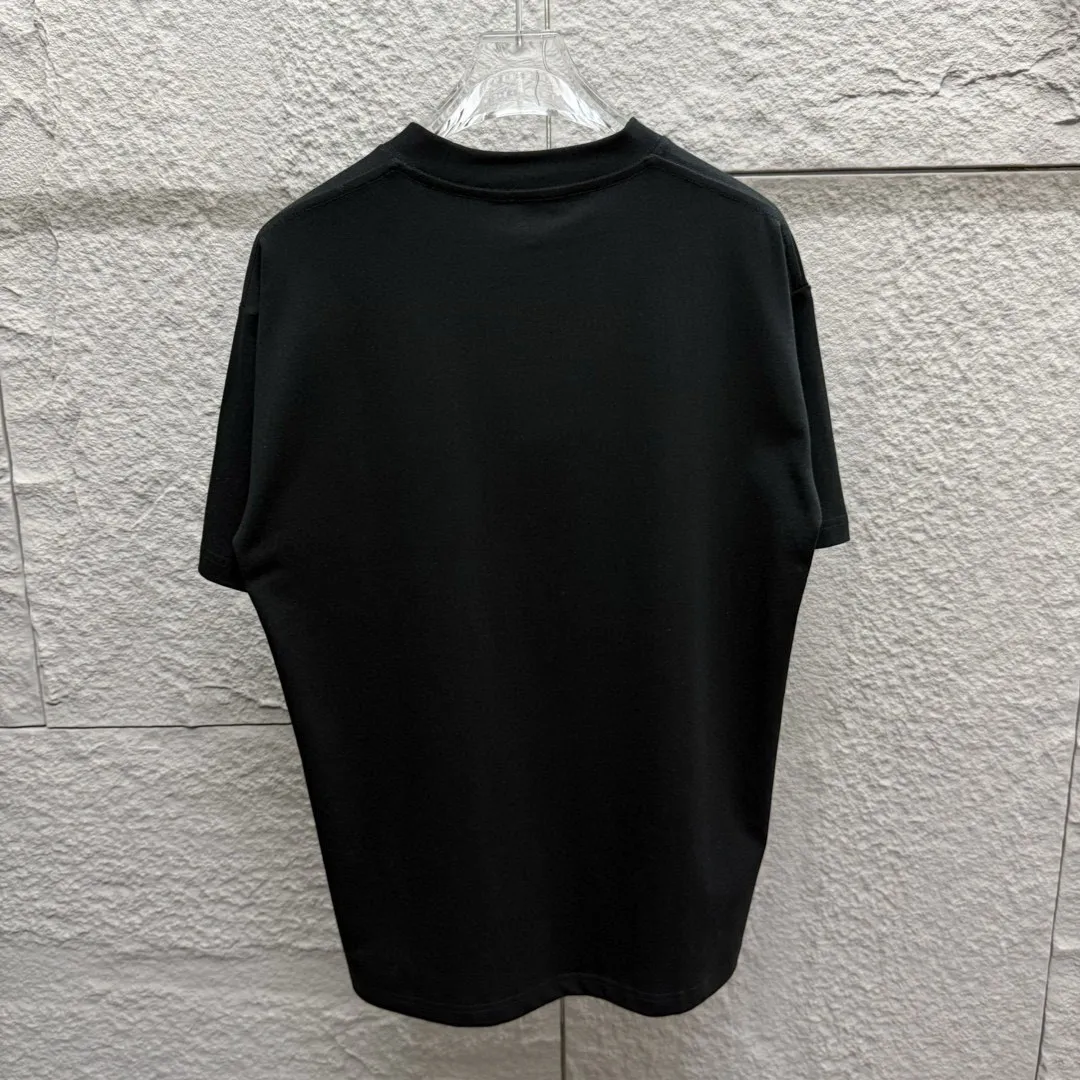 🅿️180 Ami* 2025 Spring and Summer New Style Embroidered Circle Little Love Customized Double Yarn Plain Cotton Fabric Short Sleeve T-shirt Uniform for Men and Women Color: Black White Size: S (90-130kg) M (120-150kg) L (140-165kg) XL (160-180kg) XXL (180-210kg)