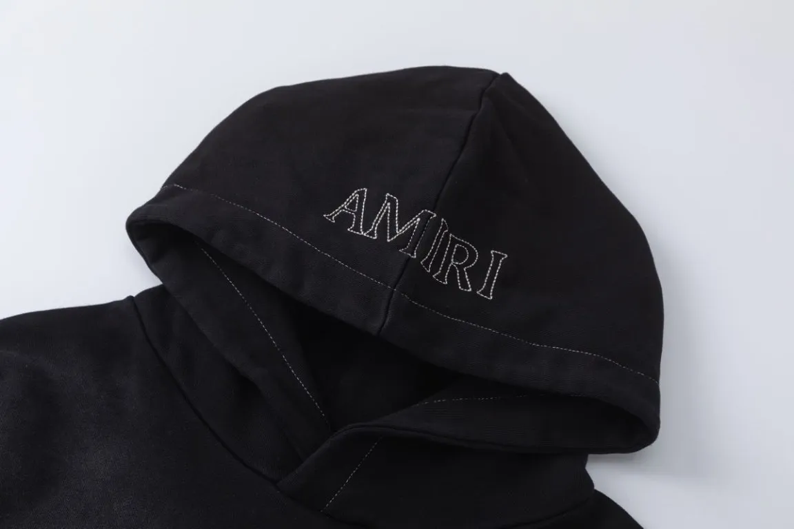 P354 7201#AMIRI pocket embroidery washed LOGO, color: black, size: S M L XL