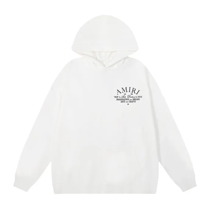Style number: 875 P220 Fabric: 360g pure cotton terry sweatshirt AMIRI 2025 autumn and winter new logo hooded terry sweatshirt high street unisex loose classic letter jacket Color: Black White Size: S M L XL