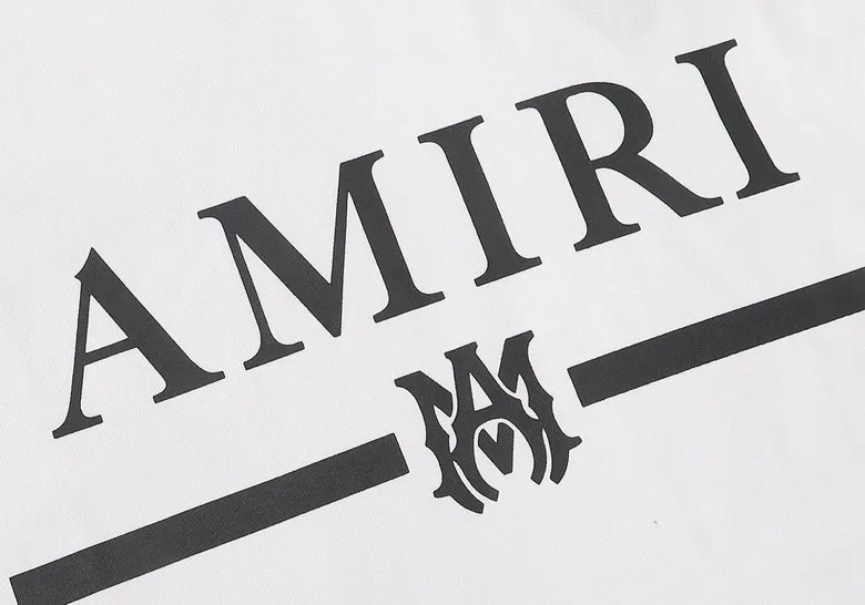 Style number: 679 P114 Fabric: 260 grams double yarn AMIRI 2025 spring and summer new logo round neck T-shirt high street men and women loose classic letter short sleeves Color: white black Size: S M L XL