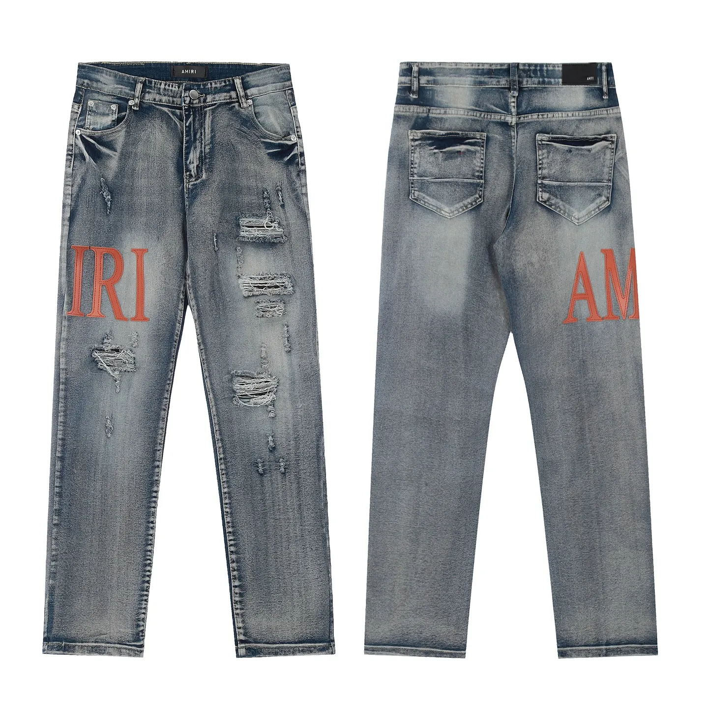 #M03 P168💰 AMIRI splash-ink medal patch embroidered jeans trousers AMIRI high street basic ripped tight stretch jeans trousers Amiriamiri is transliterated as Emil, which is the name of the founder. Mike Amiri, the founder of amiri, grew up in Los Angeles, USA. He was influenced by the local street culture Rock since he was a child, so he founded the amiri brand named after himself. A variety of trendy brand clothing meets the needs of different trendy players. Amiri clothing has novel and unique styles and is a well-known street brand in the United States. Many of its styles and styles are loved by many street photographers. Various clothing styles meet the needs of different people, show their unique temperament, and show the trend of dressing. amiri's jeans are relatively famous. Not only do they have many styles, but the quality of the jeans is also very good. Many celebrities have also worn amiri brand jeans.  The jeans of the amiri brand break through the production process and cutting of the original jeans. The fabrics are relatively soft and comfortable, and are not as hard as some jeans, which can irritate the skin and cause the skin to bleed when worn. Los Angeles trendy brand Amiri's jeans are made with great detail from tailoring to texture, adding wrinkles, bullet holes, damage and other details to add to the trendiness of the jeans. You can choose the style that suits you according to your own needs. Only when you wear a suitable style can you have a certain sense of fashion.  In recent years, high street has become a word that appears more and more frequently in men's clothing. High street style has also become an important direction for everyone's matching. High street related items are basically inseparable from oversize or off-shoulder tops. The lower body is matched with trackpants or tight-fitting denim. In my opinion, the most representative one is perhaps annihilation. Color; picture color Size: 30-32-34-36