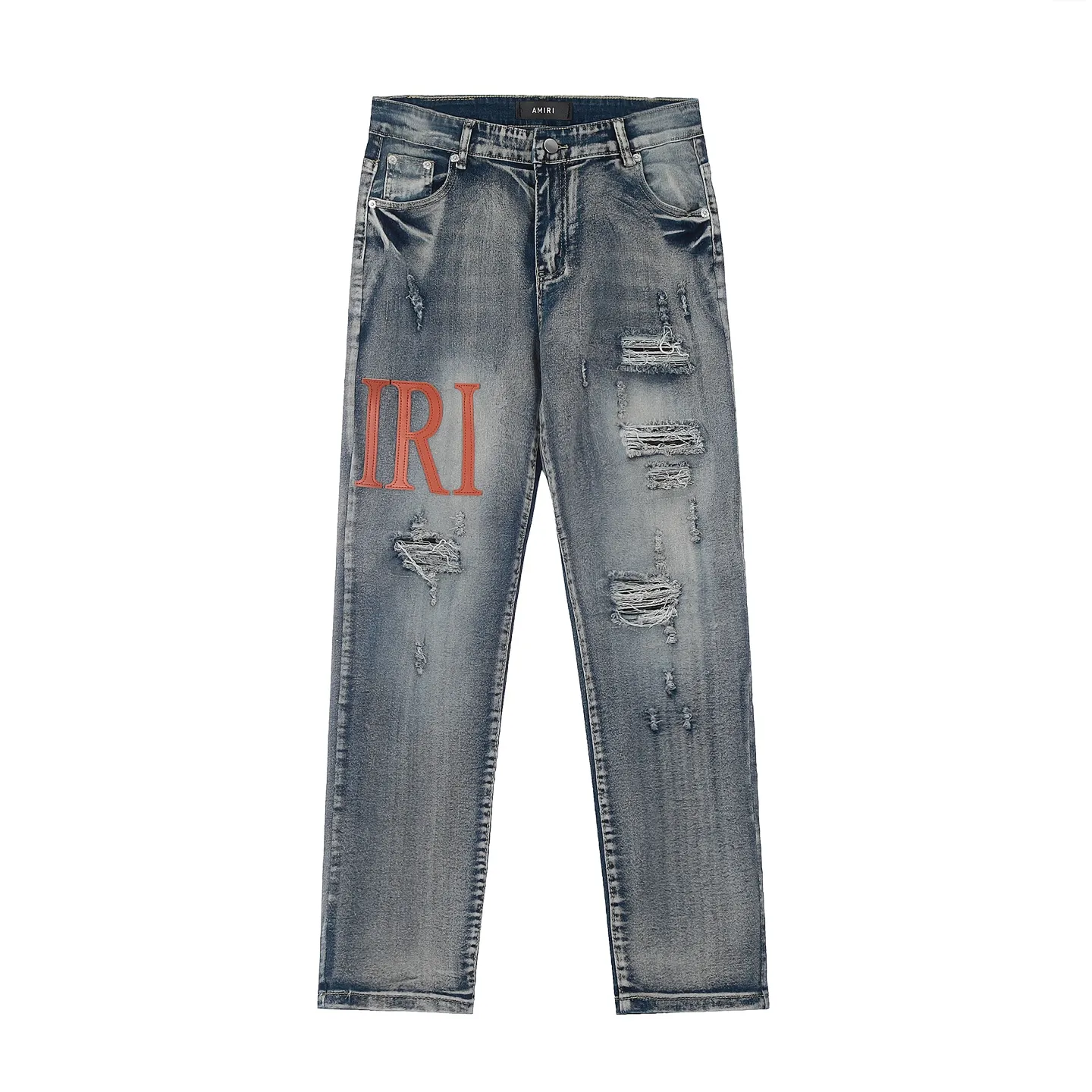 #M03 P168💰 AMIRI splash-ink medal patch embroidered jeans trousers AMIRI high street basic ripped tight stretch jeans trousers Amiriamiri is transliterated as Emil, which is the name of the founder. Mike Amiri, the founder of amiri, grew up in Los Angeles, USA. He was influenced by the local street culture Rock since he was a child, so he founded the amiri brand named after himself. A variety of trendy brand clothing meets the needs of different trendy players. Amiri clothing has novel and unique styles and is a well-known street brand in the United States. Many of its styles and styles are loved by many street photographers. Various clothing styles meet the needs of different people, show their unique temperament, and show the trend of dressing. amiri's jeans are relatively famous. Not only do they have many styles, but the quality of the jeans is also very good. Many celebrities have also worn amiri brand jeans.  The jeans of the amiri brand break through the production process and cutting of the original jeans. The fabrics are relatively soft and comfortable, and are not as hard as some jeans, which can irritate the skin and cause the skin to bleed when worn. Los Angeles trendy brand Amiri's jeans are made with great detail from tailoring to texture, adding wrinkles, bullet holes, damage and other details to add to the trendiness of the jeans. You can choose the style that suits you according to your own needs. Only when you wear a suitable style can you have a certain sense of fashion.  In recent years, high street has become a word that appears more and more frequently in men's clothing. High street style has also become an important direction for everyone's matching. High street related items are basically inseparable from oversize or off-shoulder tops. The lower body is matched with trackpants or tight-fitting denim. In my opinion, the most representative one is perhaps annihilation. Color; picture color Size: 30-32-34-36