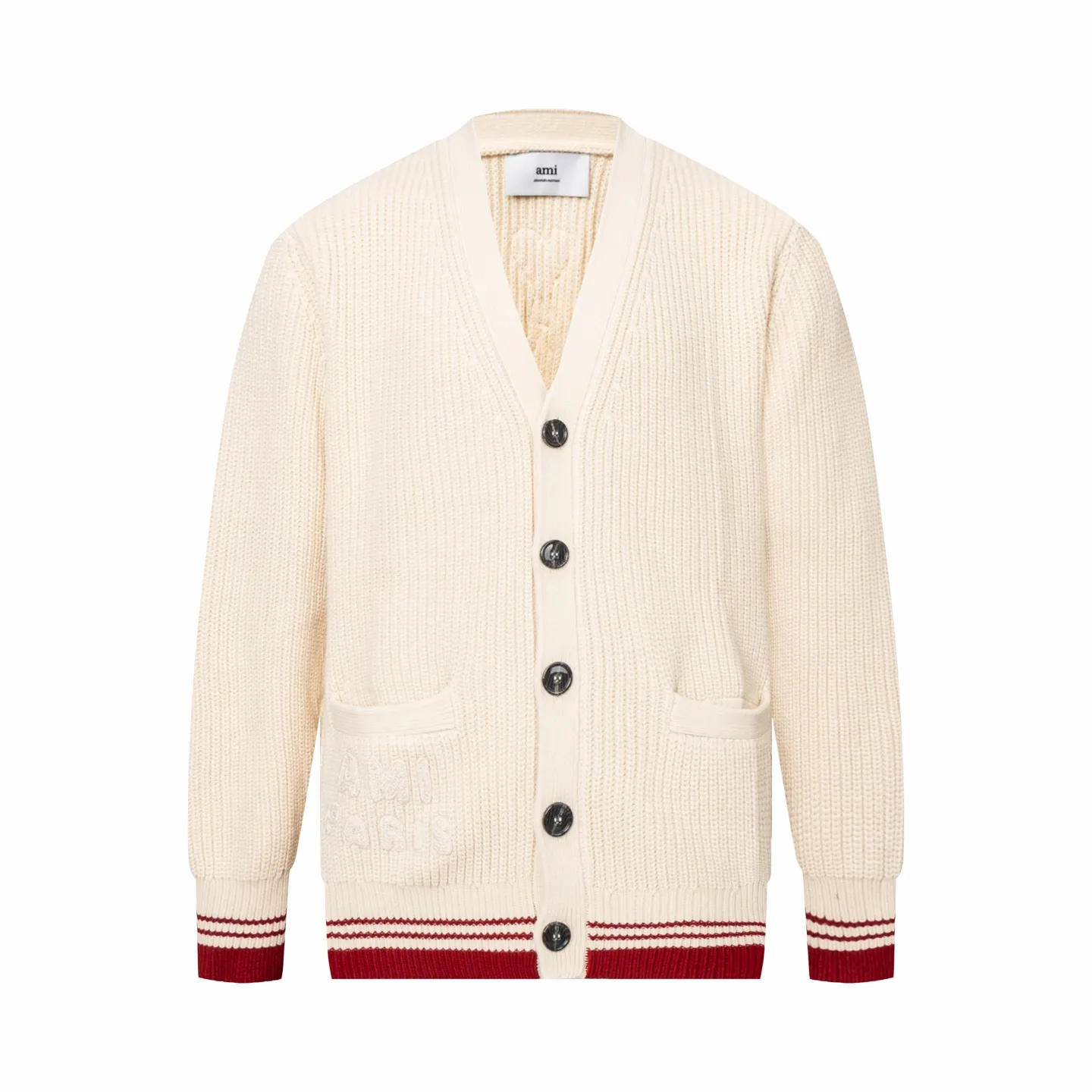 🅿️600 Ami woven love stripe contrasting V-neck knitted cardigan (apricot color). The original version was purchased for 2,759 and developed. The fabric is made of alpaca wool to maintain a stable shape. The stitching is even and firm, and the details are meticulously handled, reflecting the brand's strict control over quality. The overall design is simple and elegant, suitable for various occasions. Whether it is business or leisure, it can show an elegant and decent style. The overall wiring is straight and delicate, the fabric is comfortable and soft, and the color is consistent without color difference. It can be matched with the same style to create a fashionable look, and can be used in various occasions. Customized accessories, complete with three standards, the same style for men and women. Size:S-M-L-XL