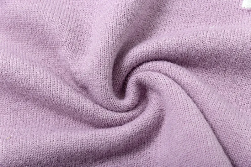 Ami Paris2025 early spring new product big love ADC jacquard wool patchwork reverse sleeve technology Ami De Coeur polo collar pullover sweater same style for men and women Oversize version Color: light gray lilac Size: S-XL