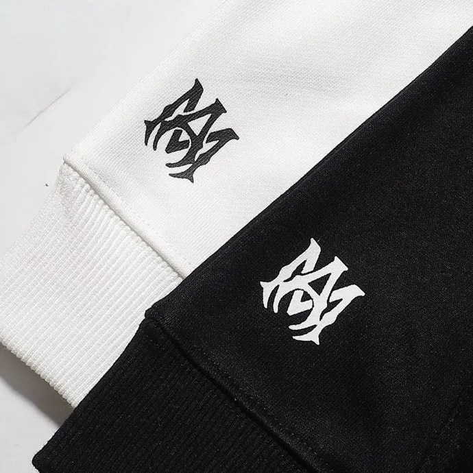 Style number: 887 P230 Fabric: 360g pure cotton terry sweatshirt AMIRI 2025 new autumn and winter logo hooded terry sweatshirt high street unisex loose classic letter jacket Color: black Size: S M L XL