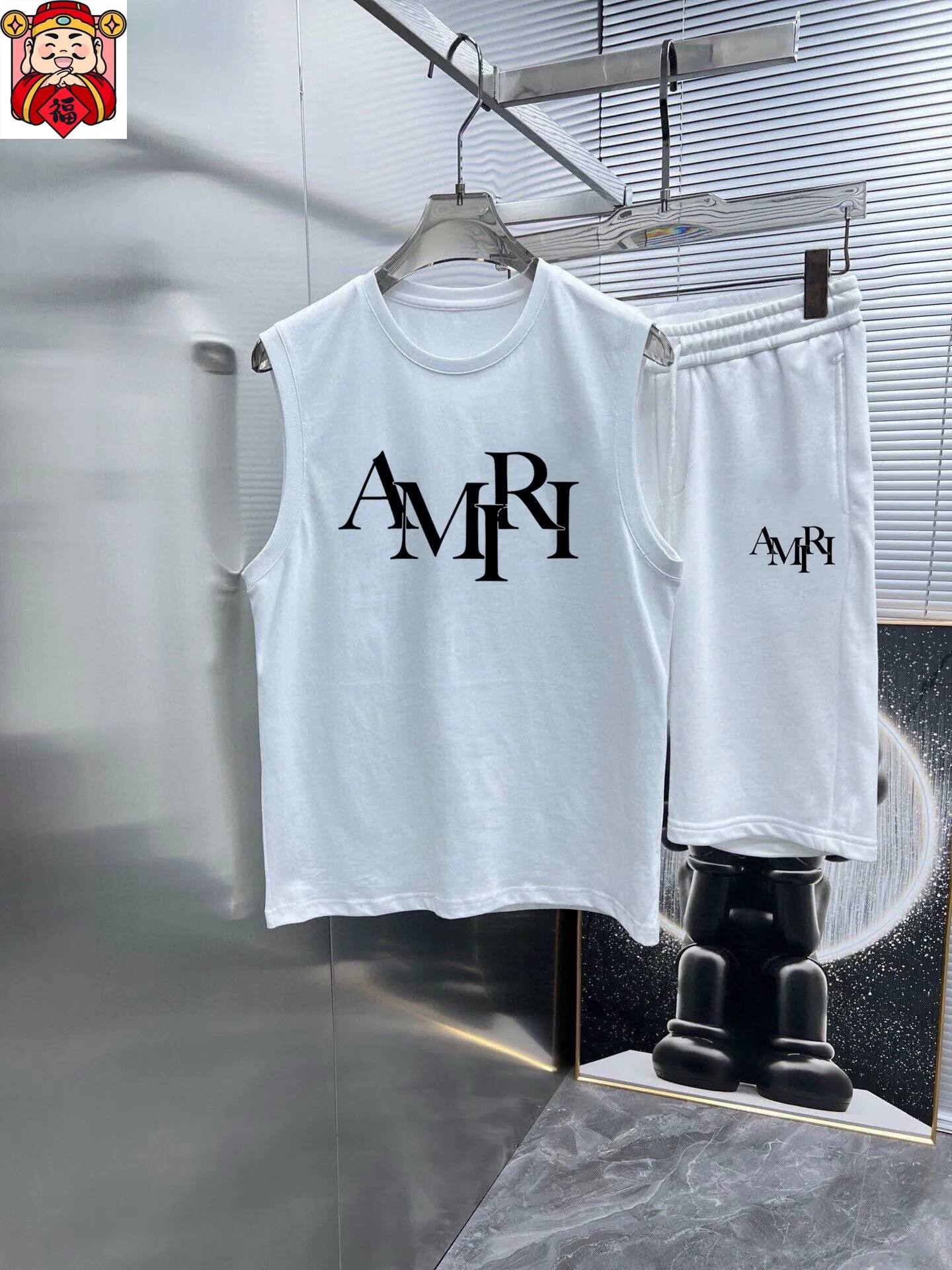 P290 Brand [AMIRI] 2025 spring and summer new vest suit, classic and simple style, anyone can drive easily. Imported custom mercerized cotton fabric, soft, comfortable and stylish, sweat-absorbent and breathable, classic brand letter logo design on the chest. Luxurious fashion craft style, foreign trade company order, luxurious classic design, fashionable must-have item! Highly recommended to buy! 🔺🔺Counter size: M～3XL