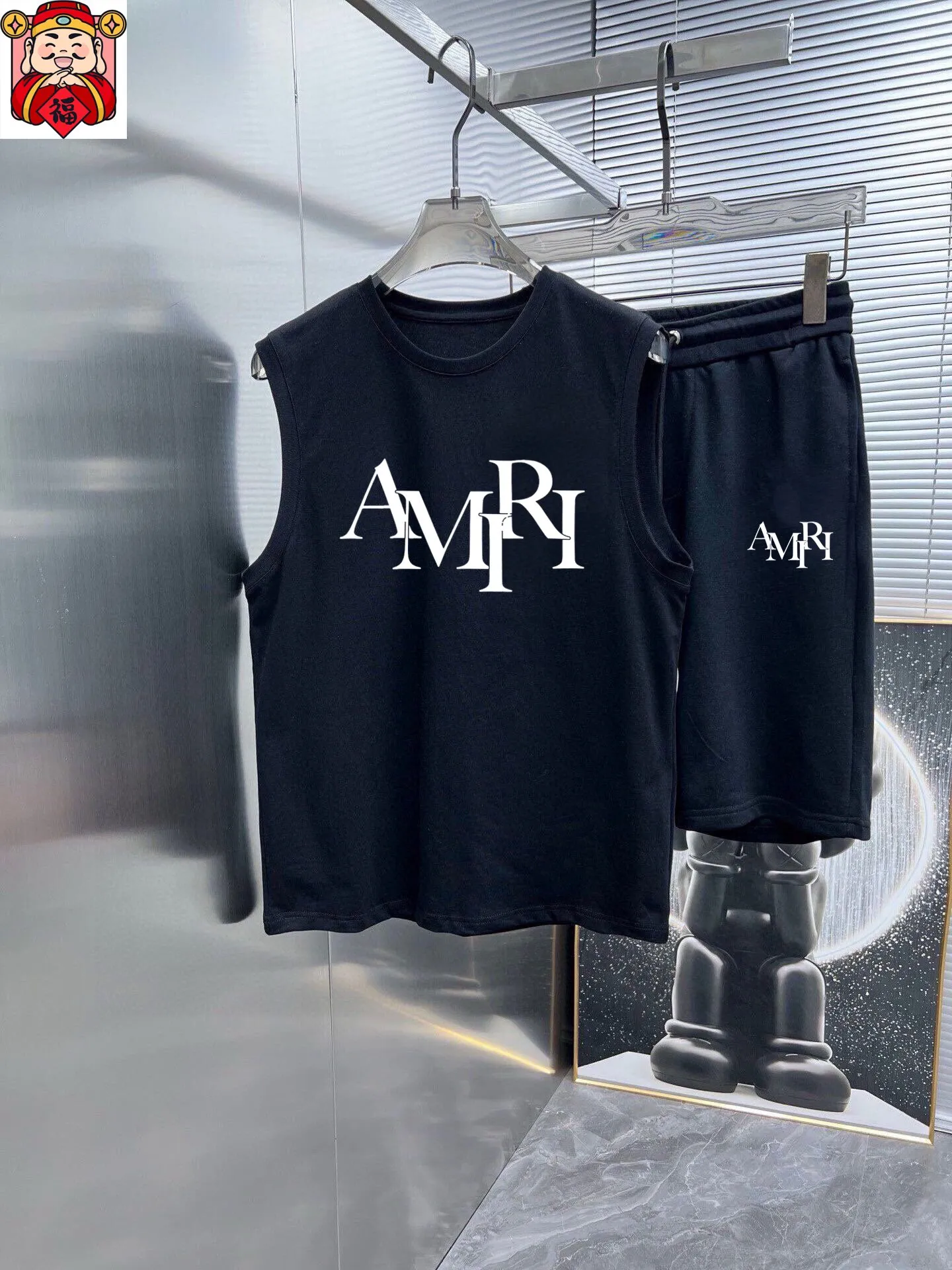 P290 Brand [AMIRI] 2025 spring and summer new vest suit, classic and simple style, anyone can drive easily. Imported custom mercerized cotton fabric, soft, comfortable and stylish, sweat-absorbent and breathable, classic brand letter logo design on the chest. Luxurious fashion craft style, foreign trade company order, luxurious classic design, fashionable must-have item! Highly recommended to buy! 🔺🔺Counter size: M～3XL