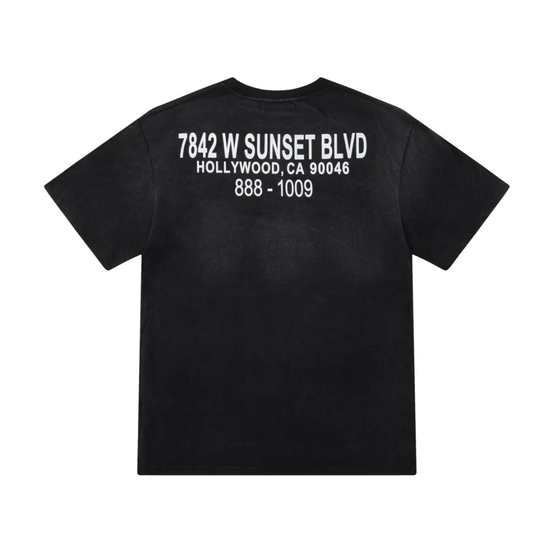8071#P164, AMIRI classic cartoon LOGO, color: black, size: S M LXL