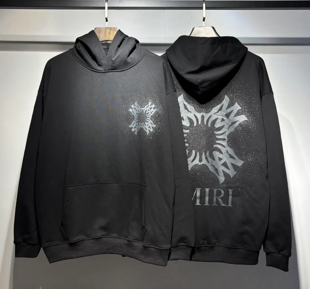 894 P230 autumn and winter new product AMIRI real shot sweatshirt black hanging shot S. M. L. XL