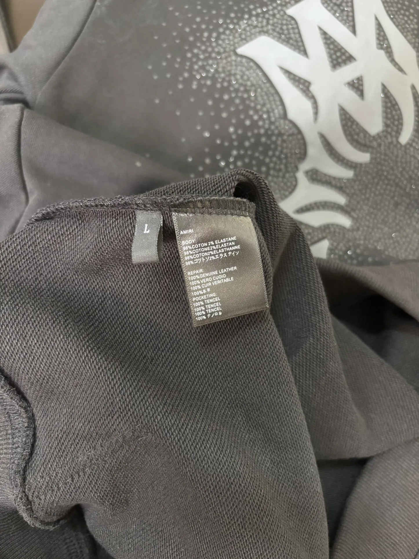 894 P230 autumn and winter new product AMIRI real shot sweatshirt black hanging shot S. M. L. XL