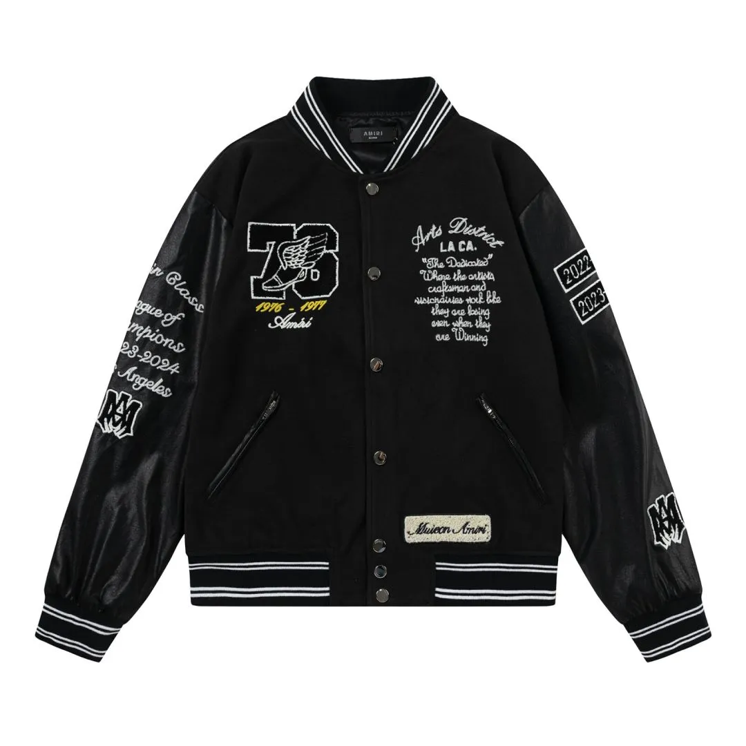 7161#P490AMIRI Eagle embroidery LOGO. Color: black, brown. Size: S M L XL