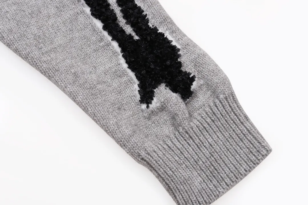 P340 AMIRI new letter logo jacquard, tassels damaged hole hooded sweater Color: apricot gray red black Size: S M L XL XXL