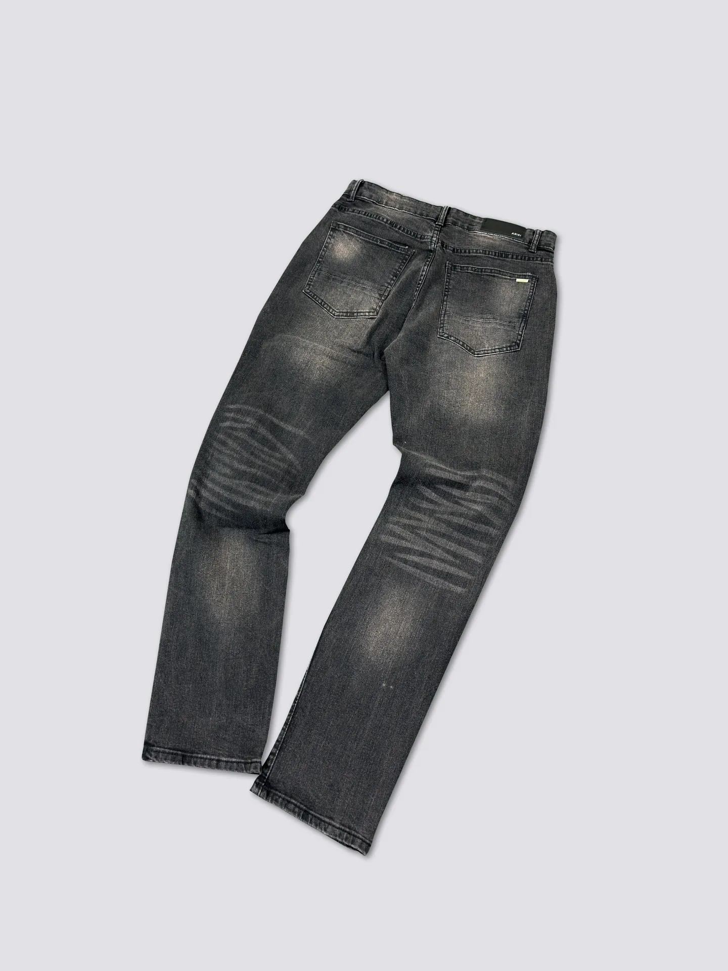 AMIRI's new jeans, washed, ripped, pink leather denim trousers, same style for men and women. Color: black. Size: S-XL (28-34)