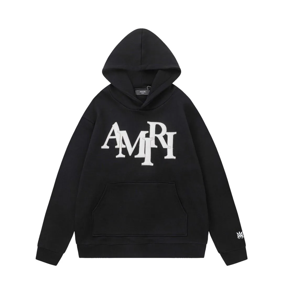 7163#P316AMIRI leather embroidered LOGO, color: black, white, apricot white, dark green, size: S M L XL