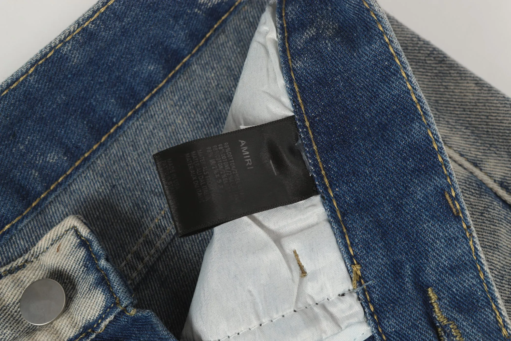 P270 Amiri blood and tears high street ripped embroidered washed jeans Color: Picture color Code number: 28-36