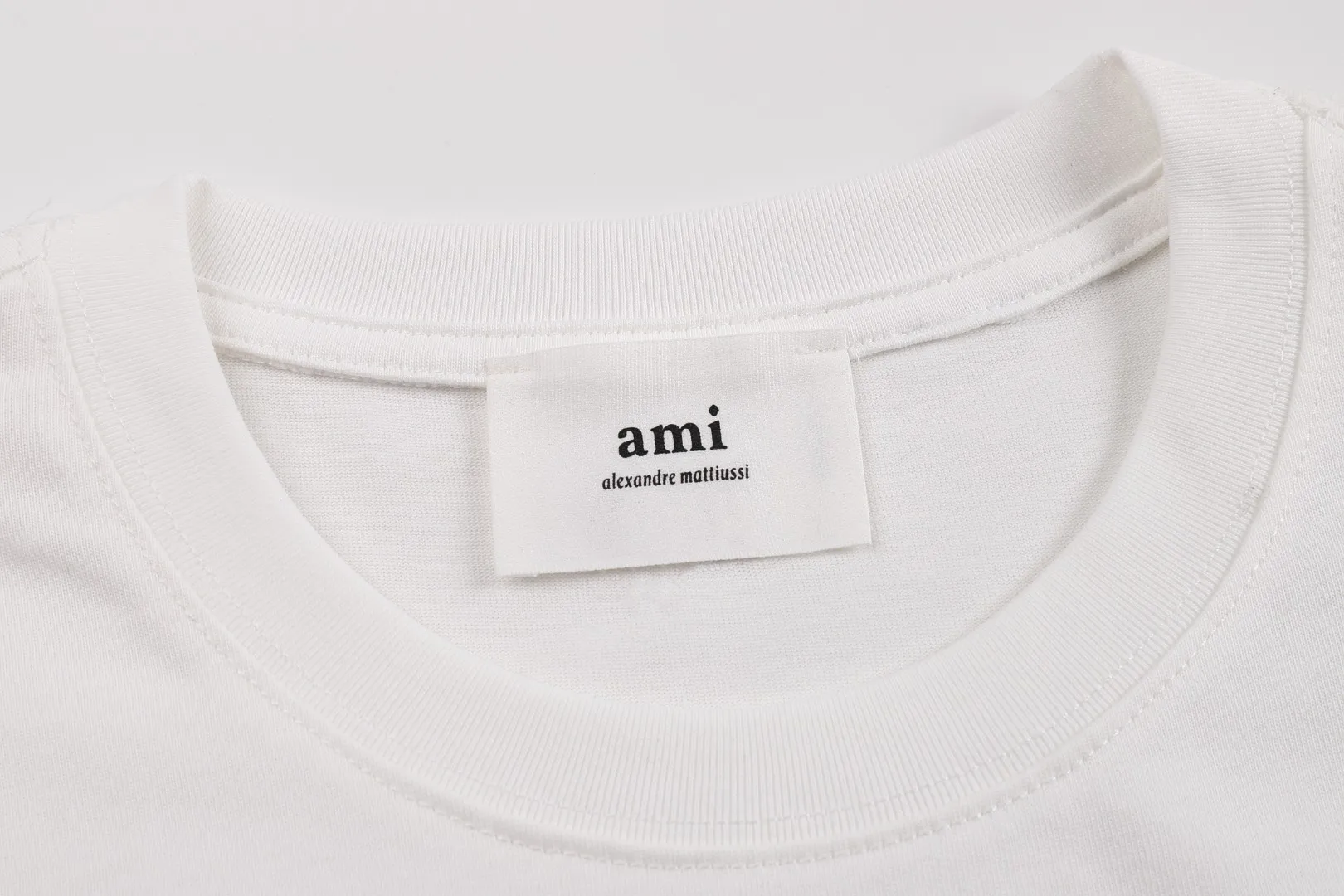 P114 Style No. 125 AMI&WDC [Cui Woo-sik co-branded model] AMI2025 spring and summer new short-sleeved genuine original 1;1 mold color: white Size: S-XL