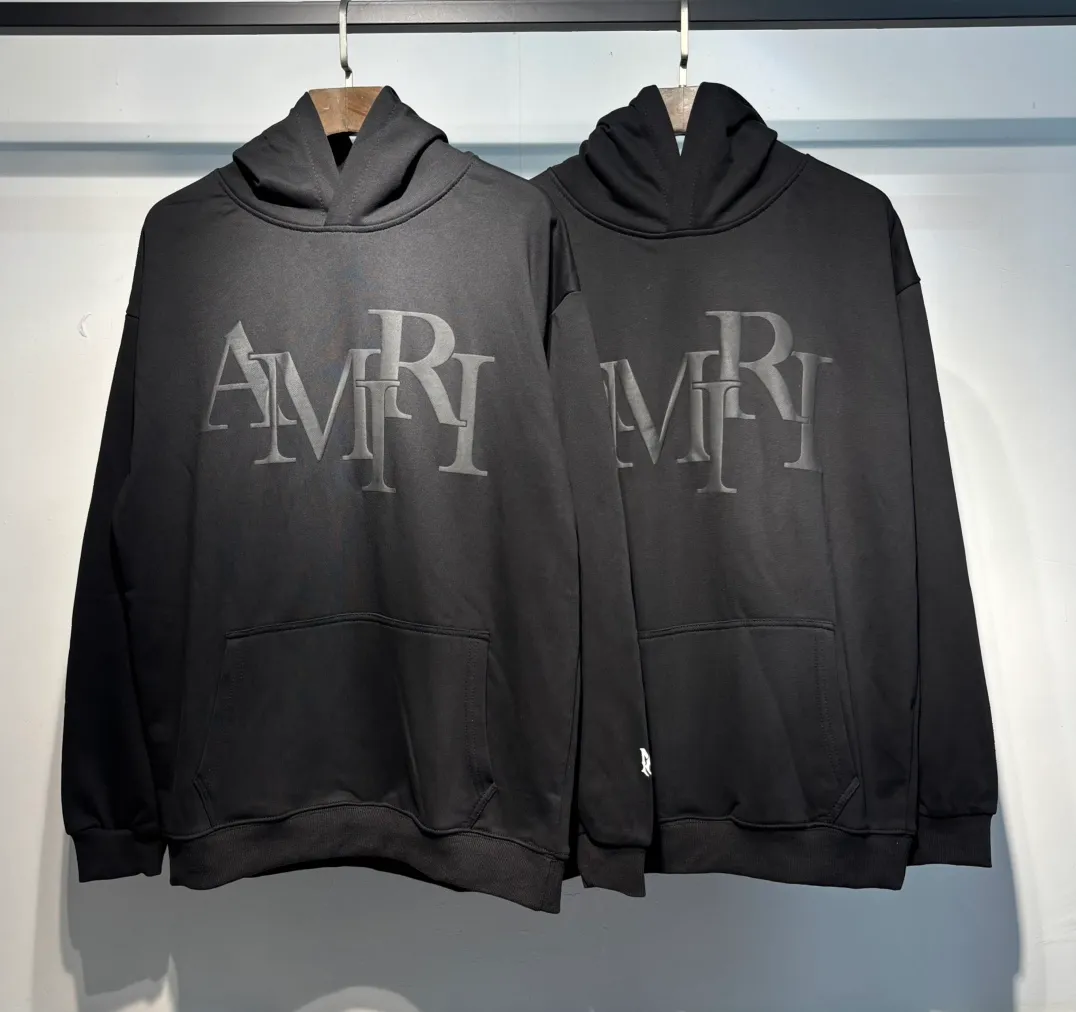 899 P220 autumn and winter new foam AMIRI real shot sweatshirt black hanging shot S. M. L. XL
