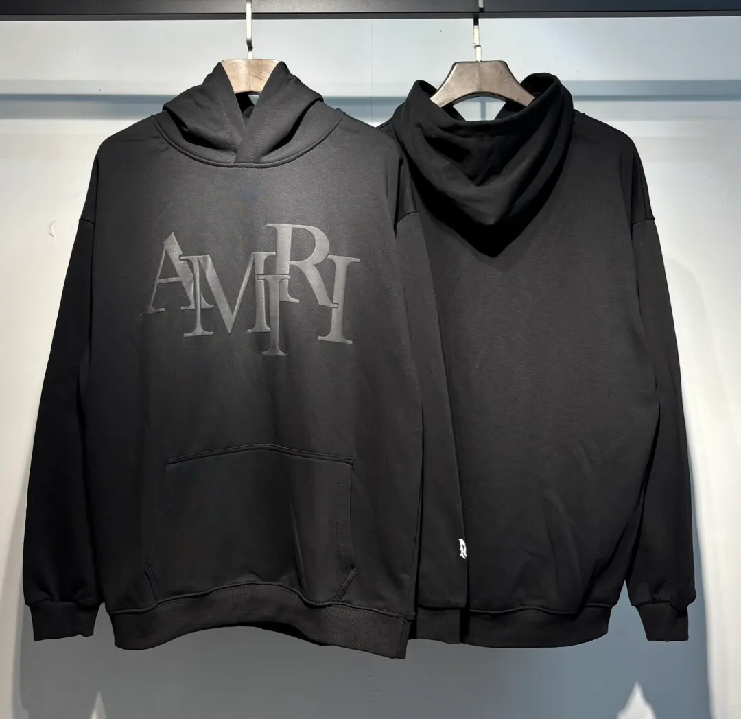 899 P220 autumn and winter new foam AMIRI real shot sweatshirt black hanging shot S. M. L. XL