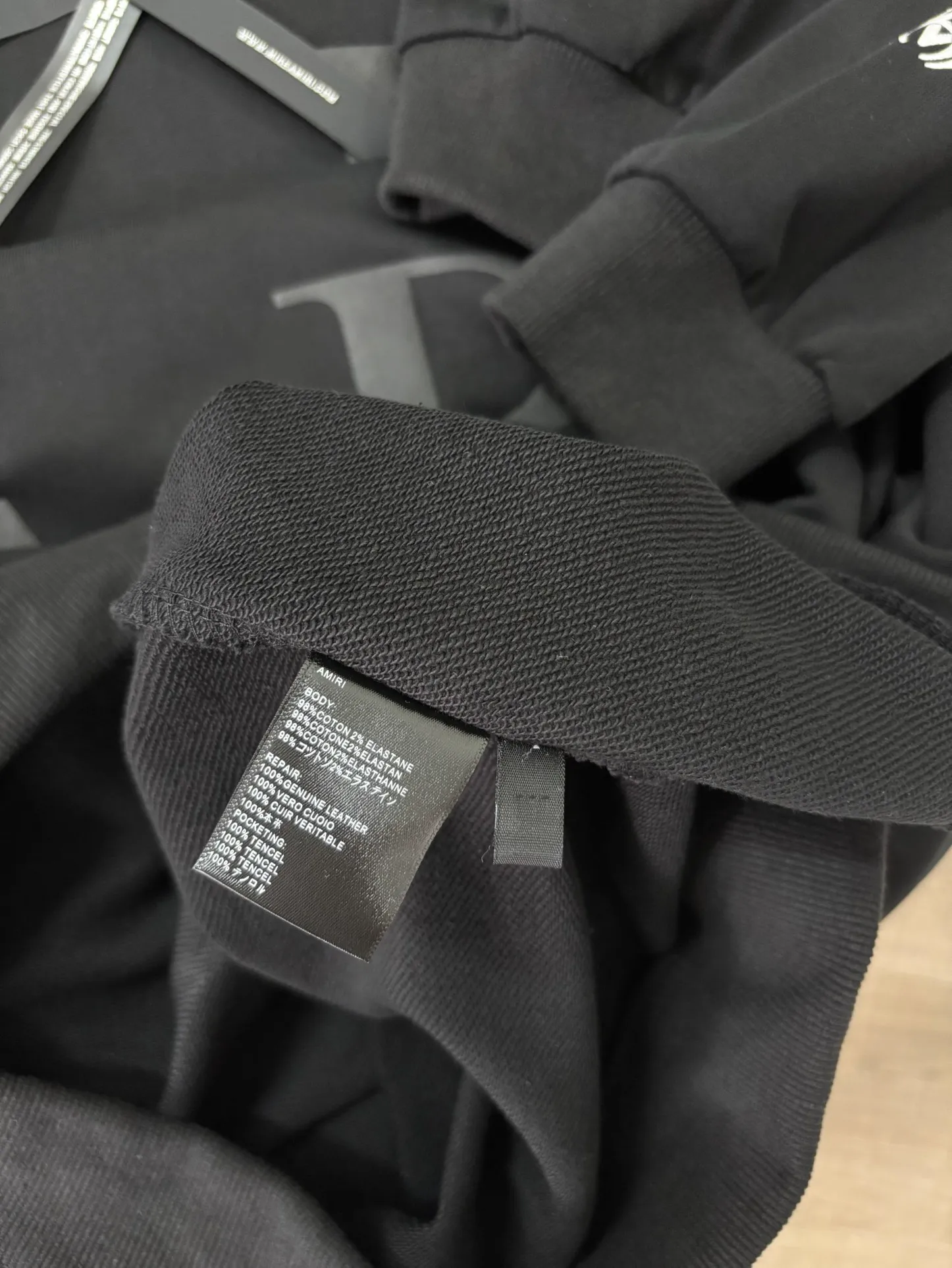 899 P220 autumn and winter new foam AMIRI real shot sweatshirt black hanging shot S. M. L. XL