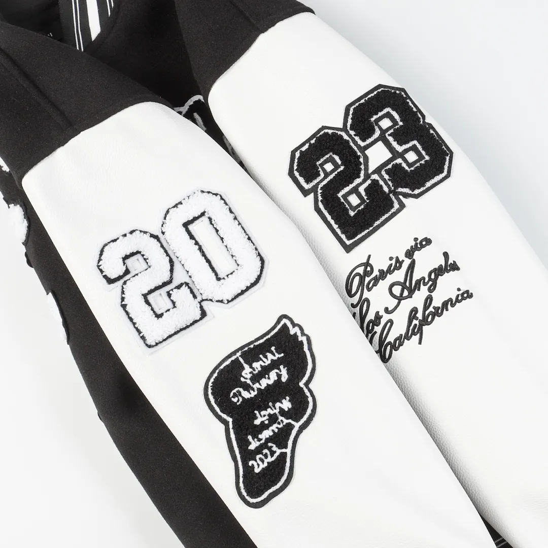 P390 -Amiri2024ss Tianma embroidered baseball jacket -Using towel embroidery technology, pocket hardware zipper design, full of uniqueness -700g dragon and phoenix nylon and litchi pattern PU collide💥 Fashionable and versatile M L Xl xxl