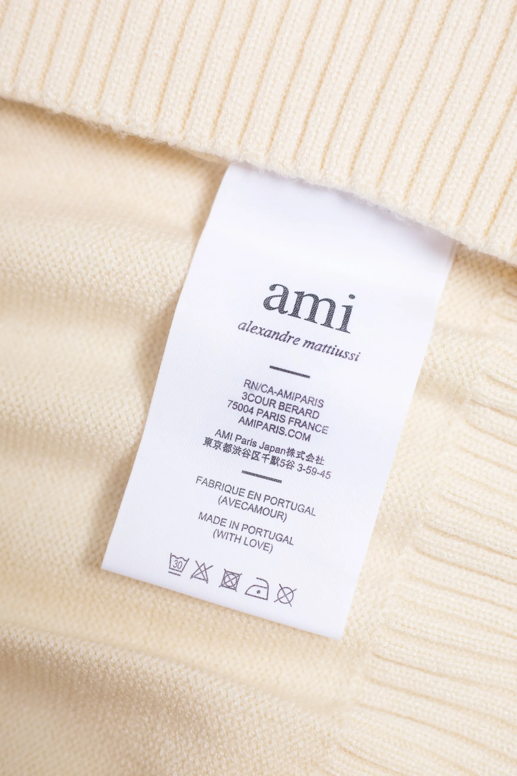 P170 AMI's new classic love chapter crew neck sweater, the highest version, supports comparison, Color: Apricot Red, Size: S-XL